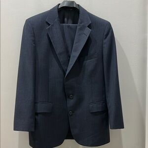 Men's Classic Navy Pinstripe Suit